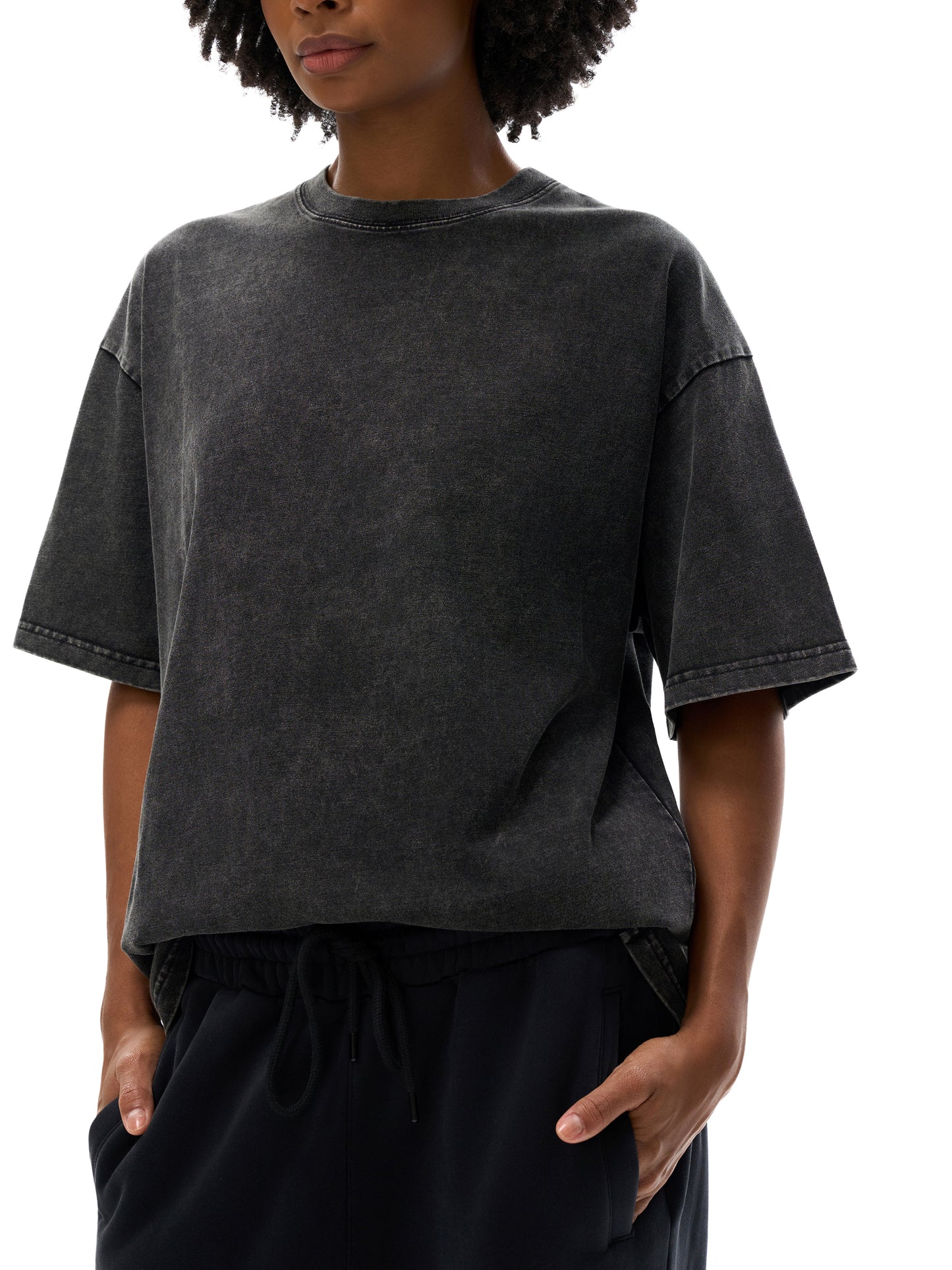 Bear Means Business - Snow Washed Oversized Cotton T-Shirt